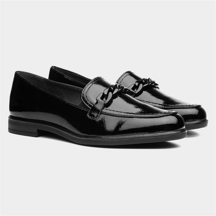 Jana Softline Womens Black Patent Loafers - Image 5