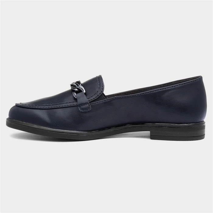 Jana Softline Womens Navy Chain Loafer - Image 2