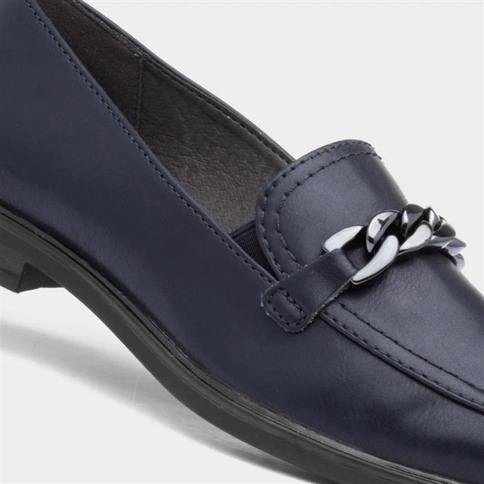 Jana Softline Womens Navy Chain Loafer - Image 4