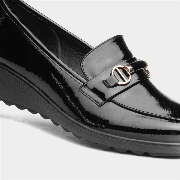Cushion Walk Jodie Womens Black Patent Shoe - Image 4