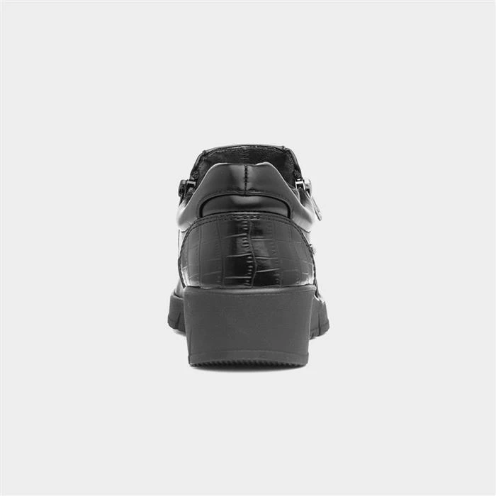 Jana Softline Womens Black Zip Up Shoes - Image 3