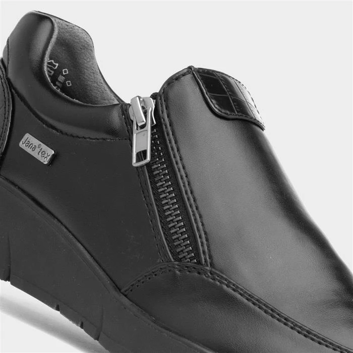 Jana Softline Womens Black Zip Up Shoes - Image 4
