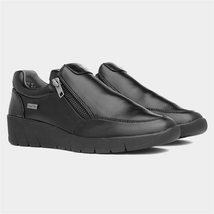 Jana Softline Womens Black Zip Up Shoes - Image 5