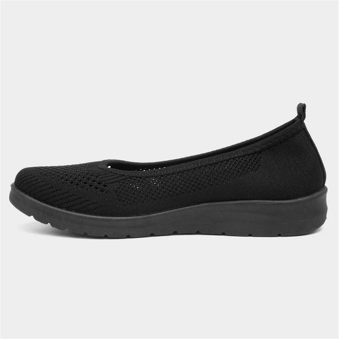 Lilley Womens Casual Ballerina In Black - Image 2