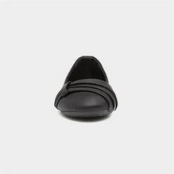 Lilley Gina Womens Black Front Pleated Ballerina