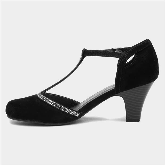 Lilley Vivien Womens Black T-Bar Court Shoe - Image 2