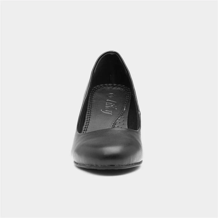 Lilley Viola Womens Black Slip On Court Shoe