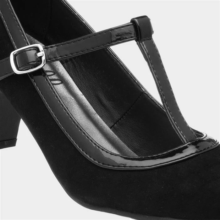 Lilley Vicky Womens Black Faux Suede Court Shoe - Image 4