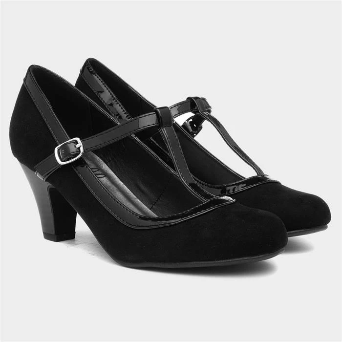 Lilley Vicky Womens Black Faux Suede Court Shoe - Image 5