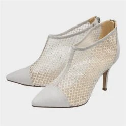 Lotus Alexandra Womens Metallic Fishnet Mesh Heel