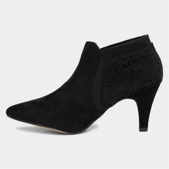 Lotus Kristina Womens Black Diamante Heeled Shoes - Image 2