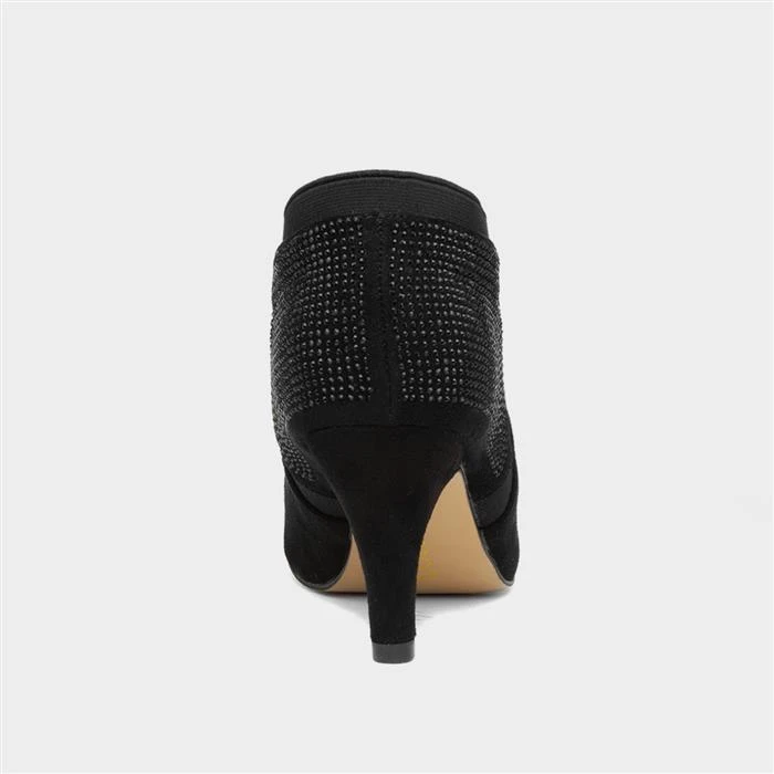 Lotus Kristina Womens Black Diamante Heeled Shoes - Image 3