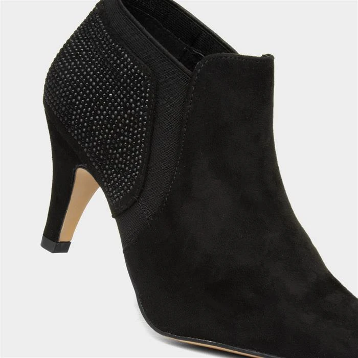 Lotus Kristina Womens Black Diamante Heeled Shoes - Image 4