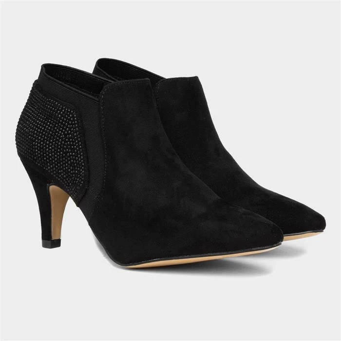 Lotus Kristina Womens Black Diamante Heeled Shoes - Image 5