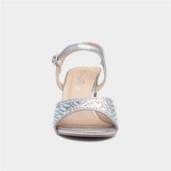 Lunar Krystal Womens Metallic Silver Diamante Heel