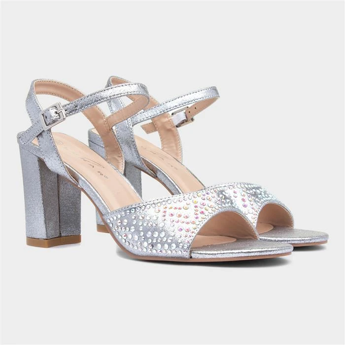 Lunar Krystal Womens Metallic Silver Diamante Heel - Image 5