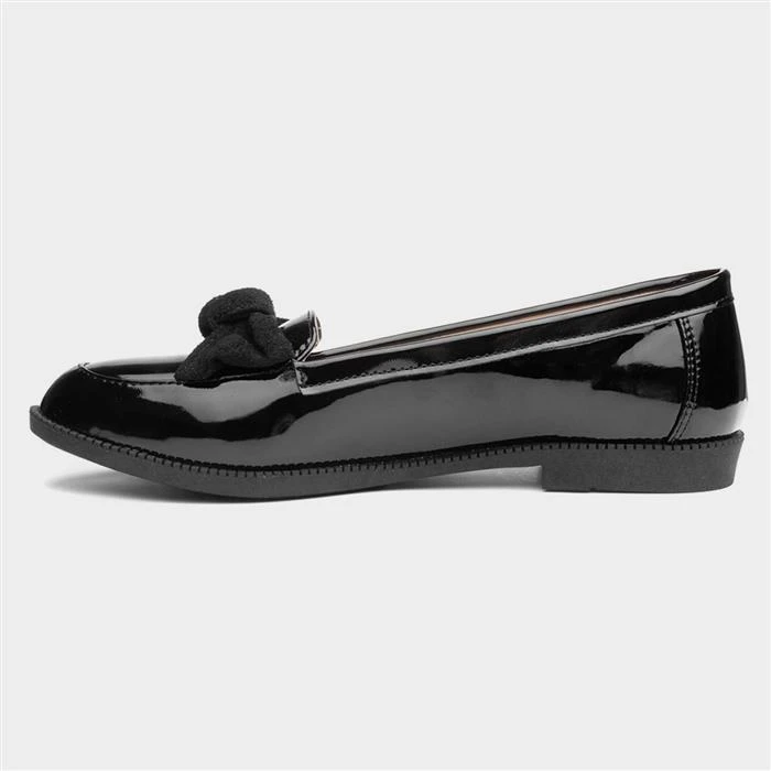 Lilley Anita Womens Black Patent Loafer With Bow - Image 2