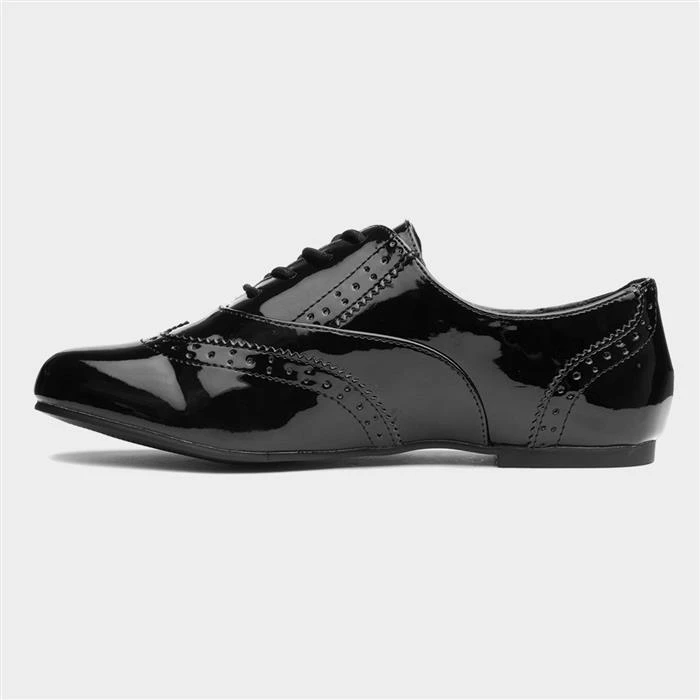 Lilley April Womens Black Brogue Shoe - Image 2