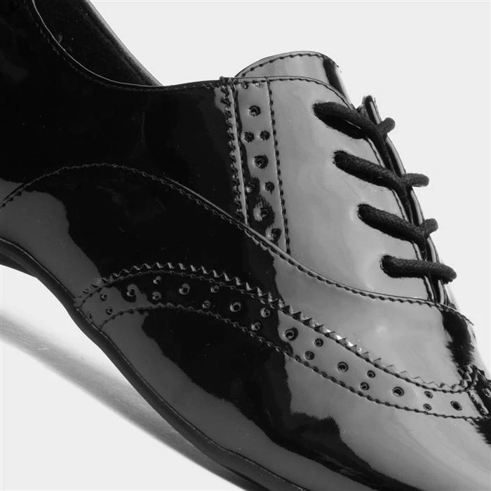 Lilley April Womens Black Brogue Shoe - Image 4