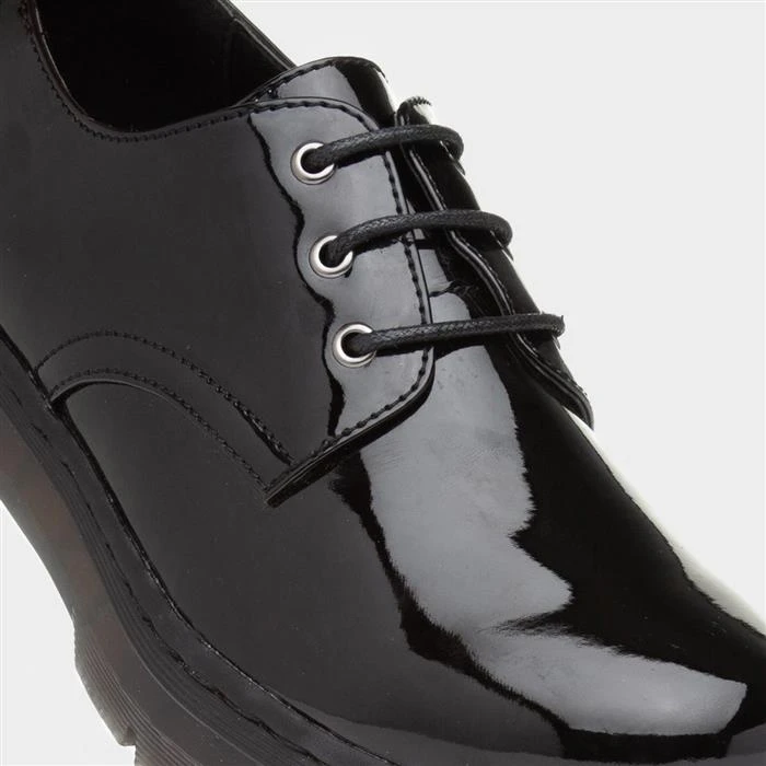 Lilley Ashley Womens Black Patent Lace Up Shoe - Image 4