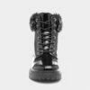 Lilley Womens Black Patent Lace Up Boot