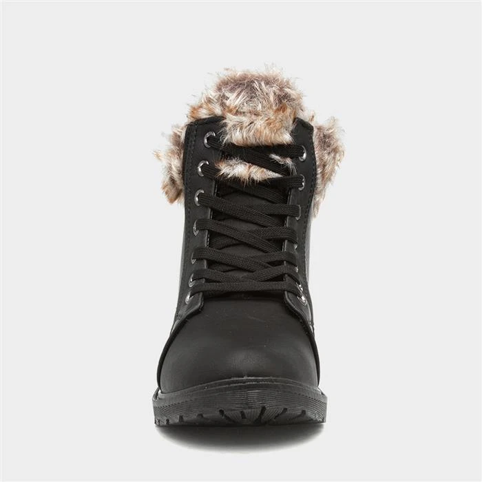 Lilley Maggie Womens Black Lace Up Boot