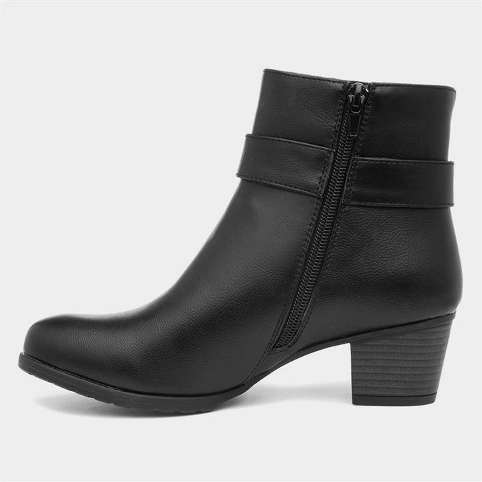 Lilley May Womens Black Heeled Ankle Boot - Image 2