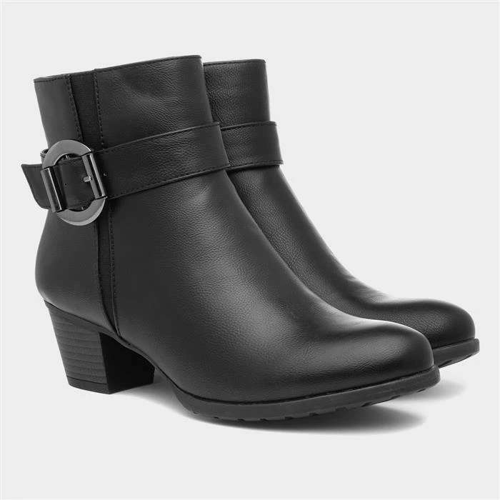 Lilley May Womens Black Heeled Ankle Boot - Image 5