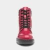 Relife Bev Womens Red Shiny Lace Up Boot