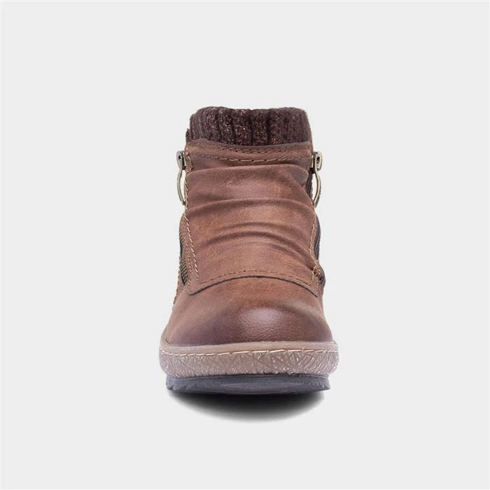 Relife Louisa Cognac Womens Brown Ankle Boots