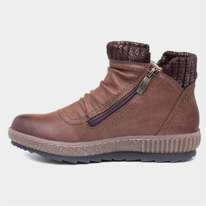 Relife Louisa Cognac Womens Brown Ankle Boots - Image 2