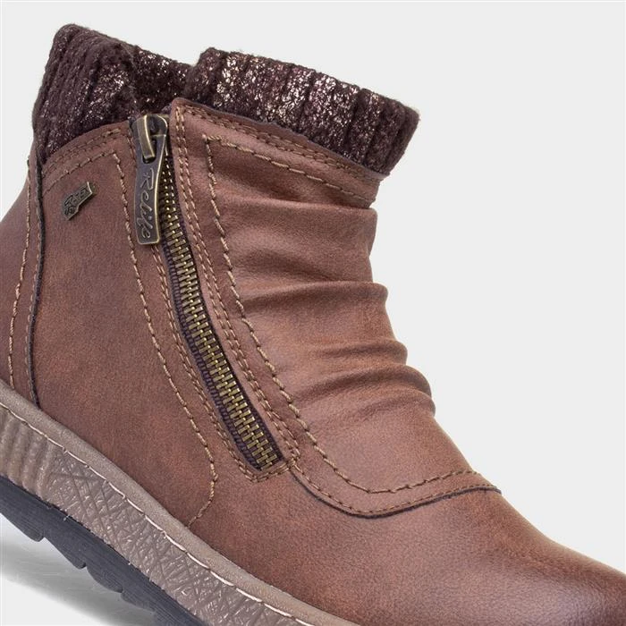Relife Louisa Cognac Womens Brown Ankle Boots - Image 4