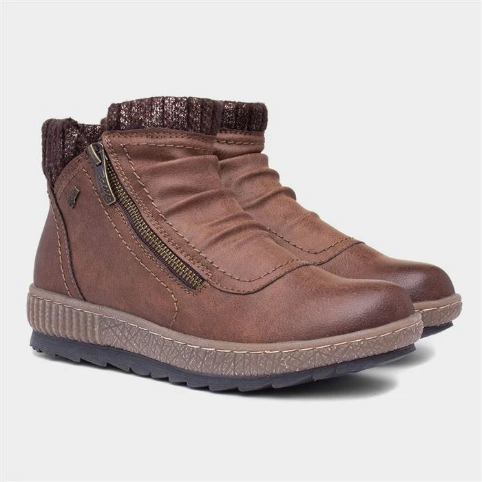 Relife Louisa Cognac Womens Brown Ankle Boots - Image 5