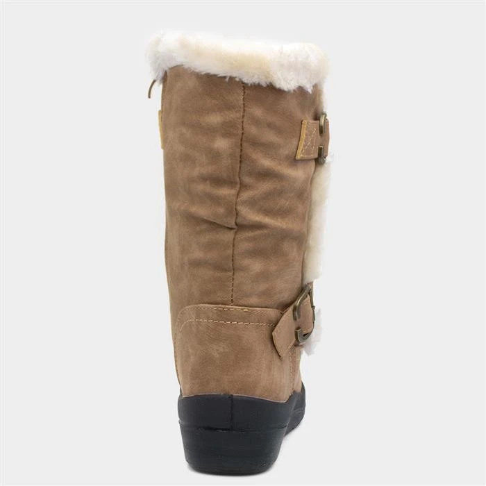 Softlites Womens Tan Faux Fur Calf Boot - Image 3