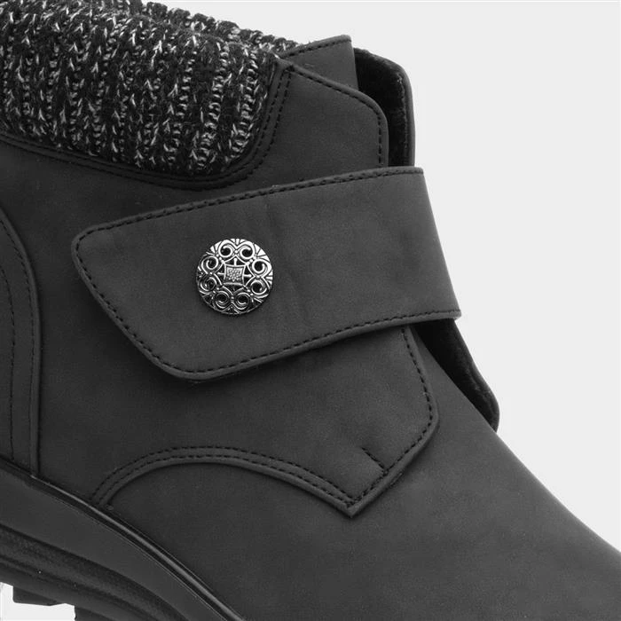 Softlites Womens Touch Fasten Ankle Boot In Black - Image 4