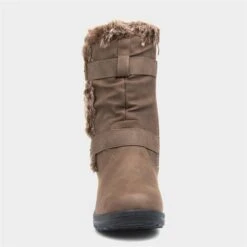 Softlites Jo Womens Brown Faux Fur Calf Boot