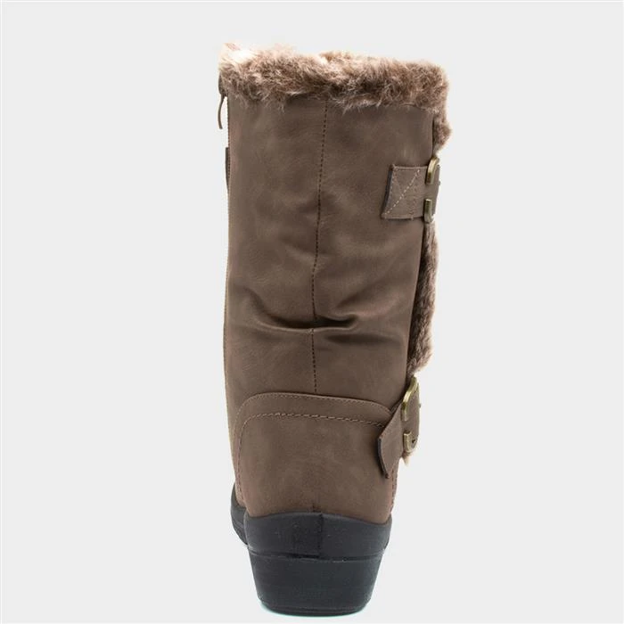 Softlites Jo Womens Brown Faux Fur Calf Boot - Image 3