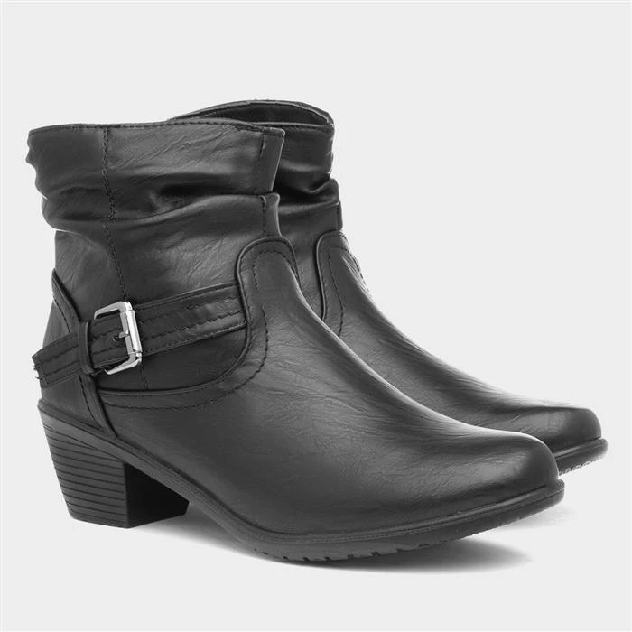 Cushion Walk Annabelle Womens Black Ankle Boot - Image 5