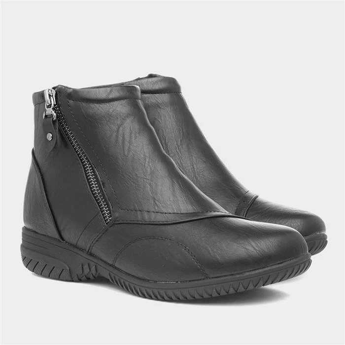 Cushion Walk Stacey Womens Black Ankle Boot - Image 5