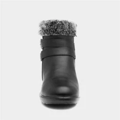 Softlites Julia Womens Black Fur Collar Ankle Boot