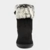 Lilley Womens Black Wedge Ankle Boot With Faux Fur