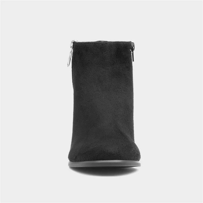 Lilley Maya Womens Black Zip-Up Heeled Ankle Boot