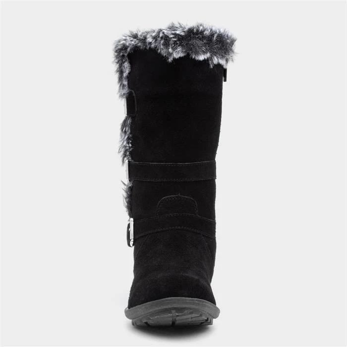 Hush Puppies Saluki Womens Black Suede Boot