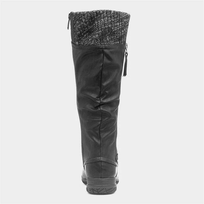 Cushion Walk Leah Womens Black High Leg Boot - Image 3