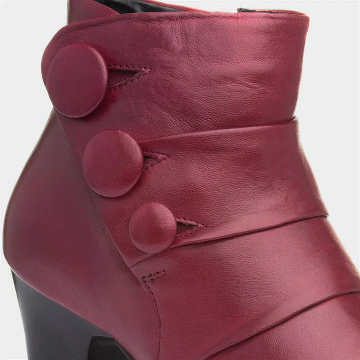 Lotus Prancer Womens Red Leather Ankle Boot - Image 4