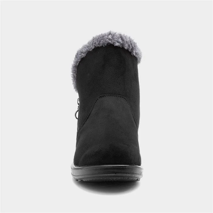 Cushion Walk Olivia Womens Black Faux Fur Boot