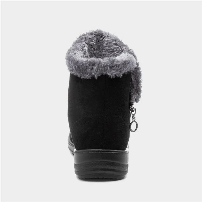 Cushion Walk Olivia Womens Black Faux Fur Boot - Image 3