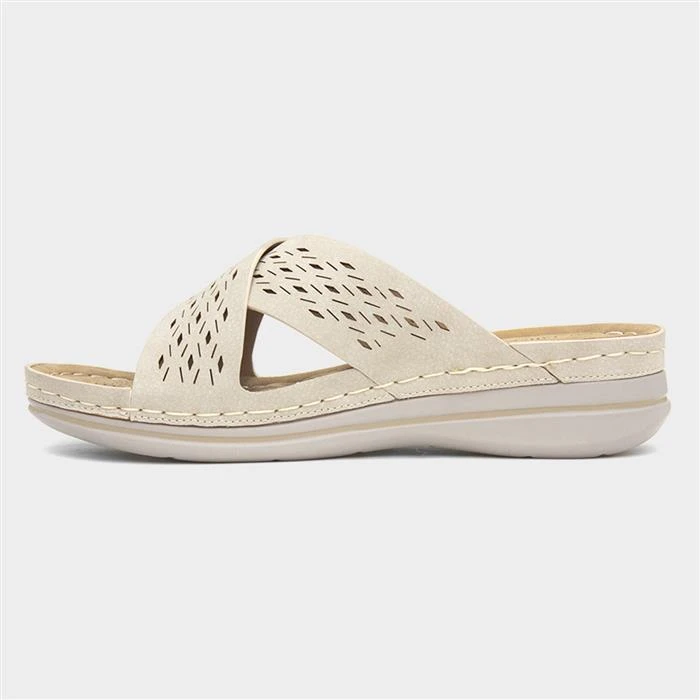 Lilley & Skinner Antigua Womens Beige Mule Sandal - Image 2