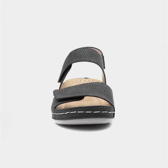Comfy Steps Mull Womens Black Sandal