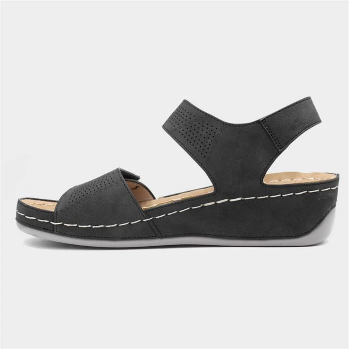 Comfy Steps Mull Womens Black Sandal - Image 2